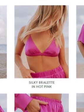 Daily Drills Silky Bralette Hot Pink Medium NWOT